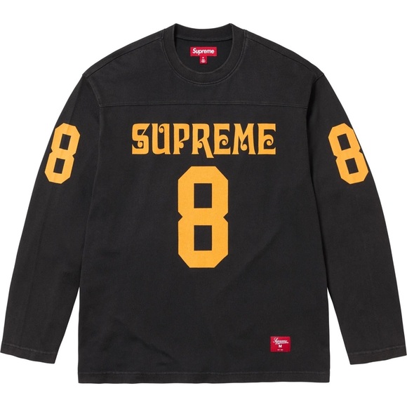 Supreme Black Long Sleeve with Bold Yellow Graphics - Picture 1 of 3